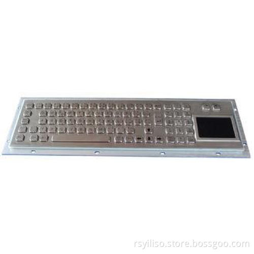vandal proof ruggedized kiosk metal keyboard with touchpad